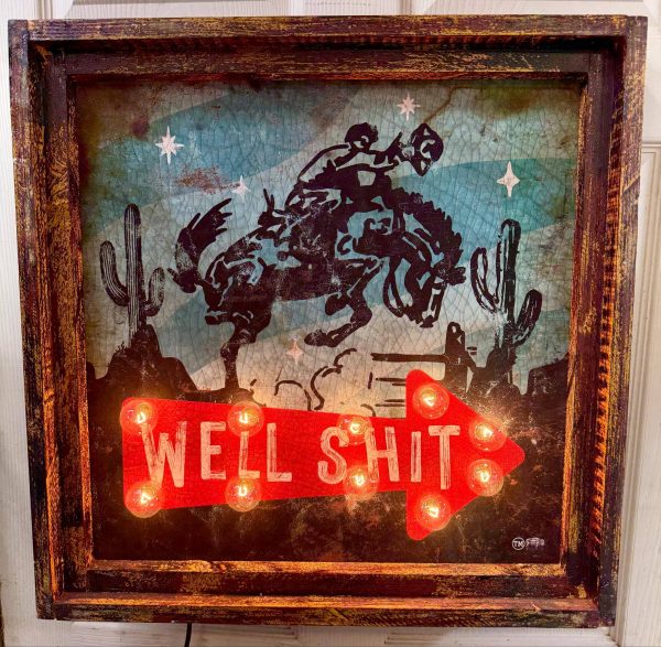 Well Shit - 24" Square Lighted Artwork