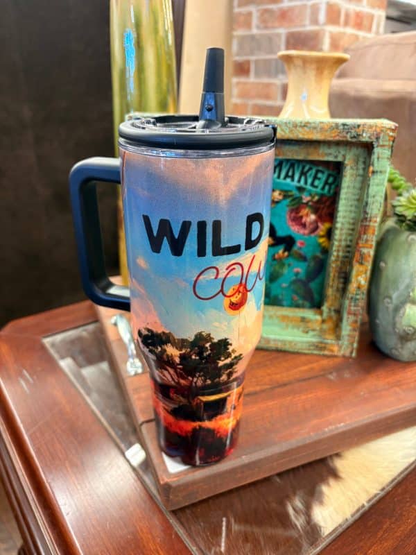 Wild West Cowboy Flip Straw Tumbler