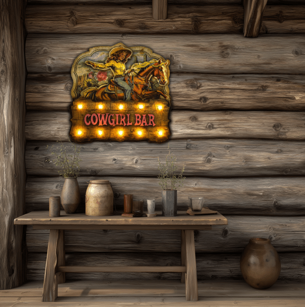 Cowgirl Bar - Lighted Artwork