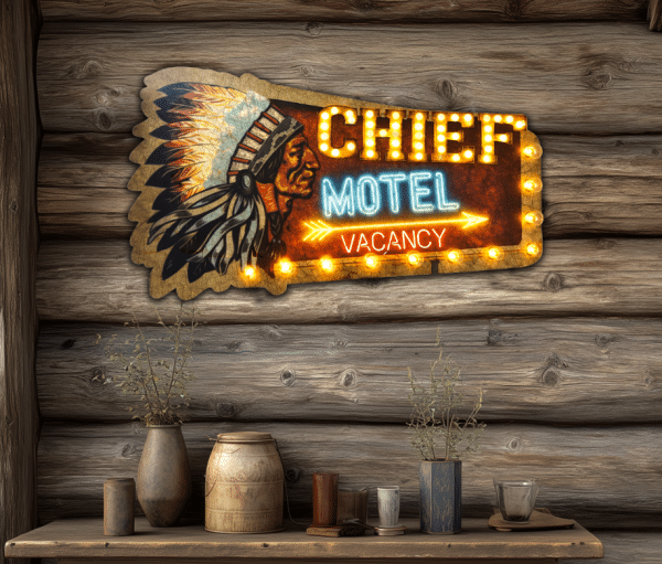 Chief Motel - Lighted Artwork