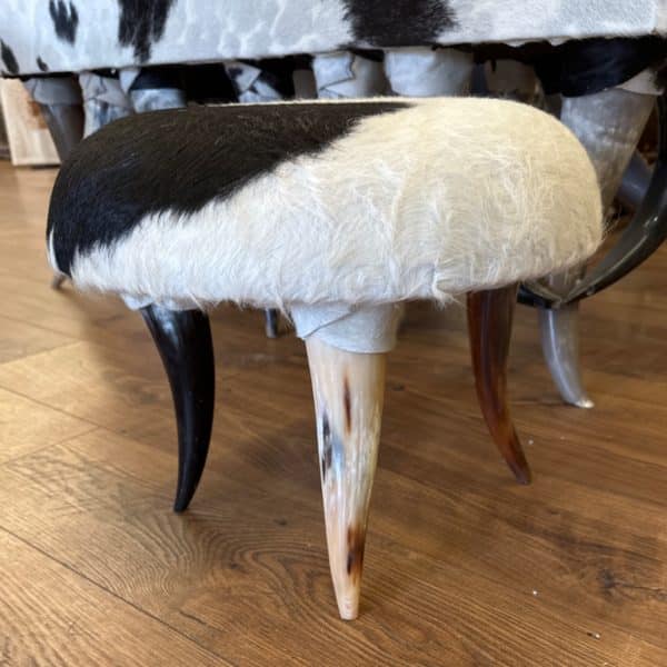 Cowhide And Horn Stool