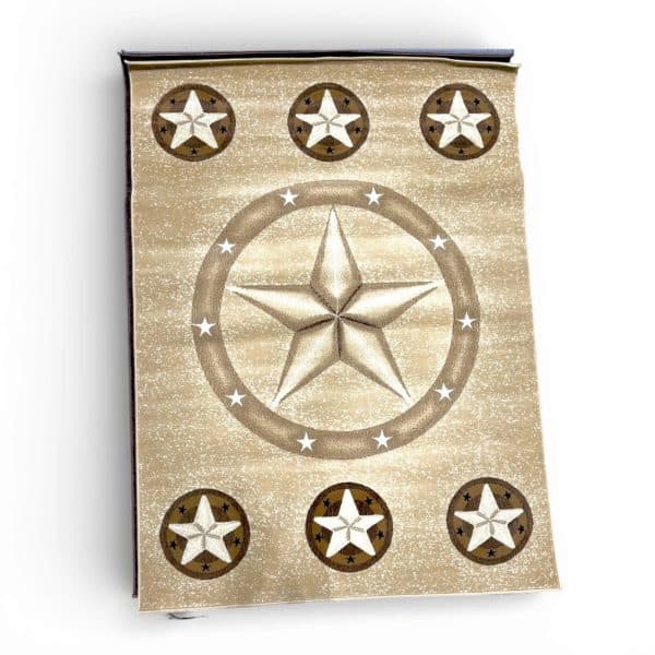 Tan Western Star Rug - 2' x 3'