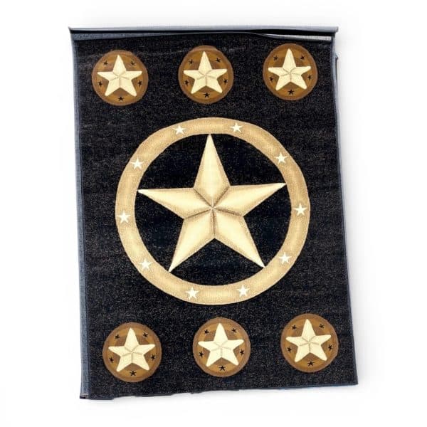 Black Western Star Rug - 2' x 3'