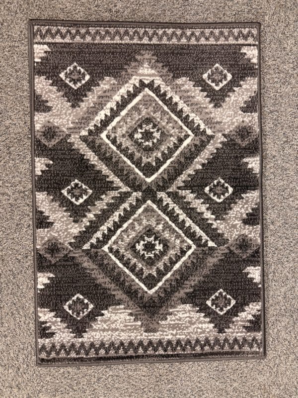 Grey Aztec Rug - 2' x 3'