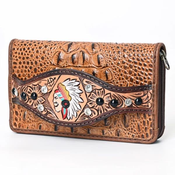 Indian Studded Crocodile Clutch