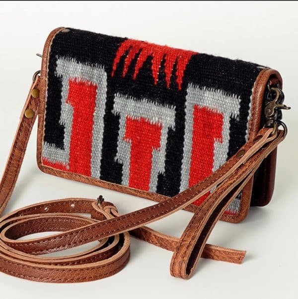 Red and Black Woven Saddle Blanket Bag