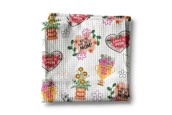 Mother's Day Gift Best Mom Present Kitchen Towel Waffle