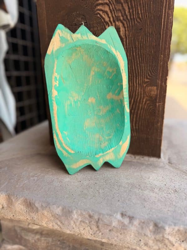 Turquoise Wood Bowl
