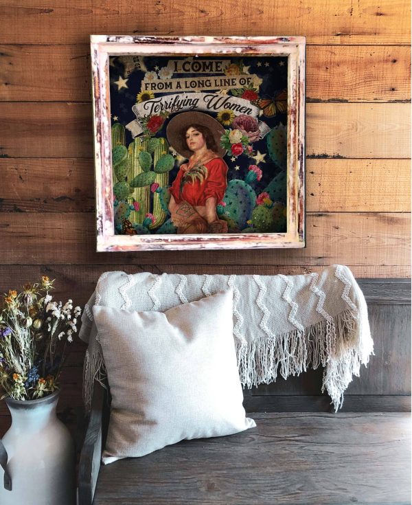 I Come from a Long Line of Terrifying Women Square Artwork: Extra Small - 10"