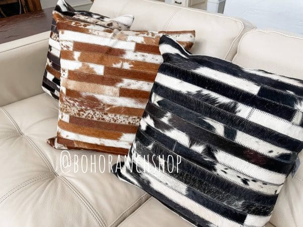 Western Cowhide Pillow Cover: BLACK + WHITE COWHIDE