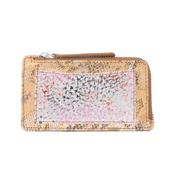 Ashen Blush Leather Wallet in Mauve Snake Print