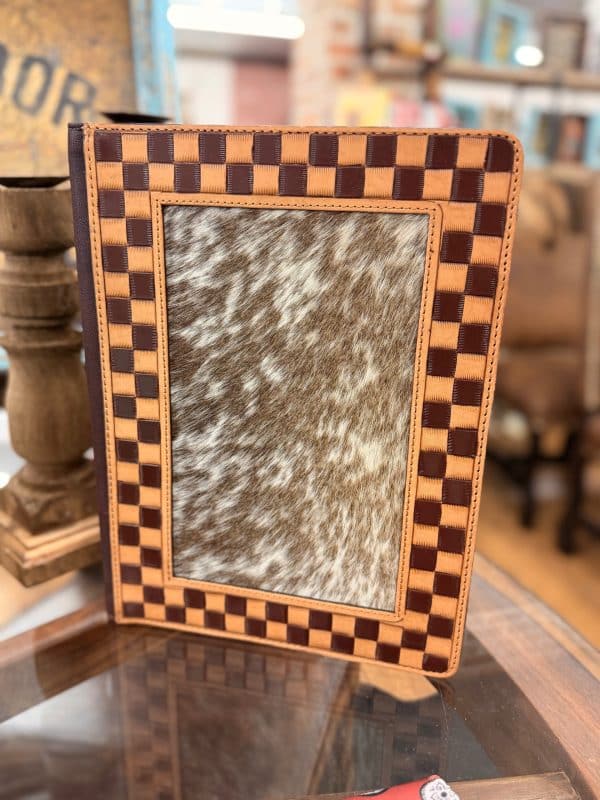 Cowhide & Checkered Leather Portfolio
