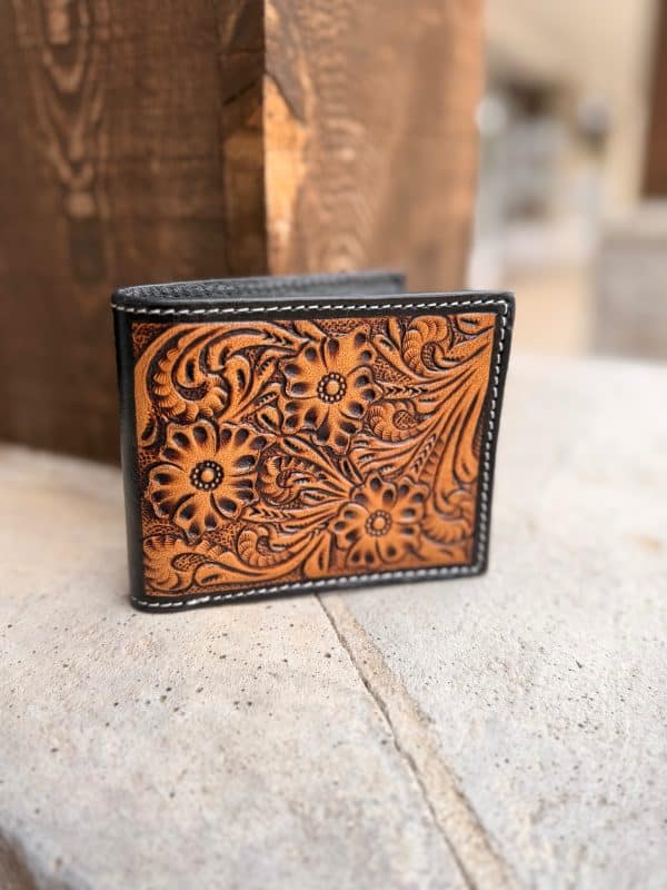 Tooled Leather Men's Bi-fold Wallet