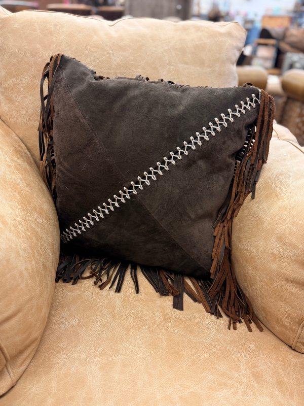 Suede Fringe Pillow