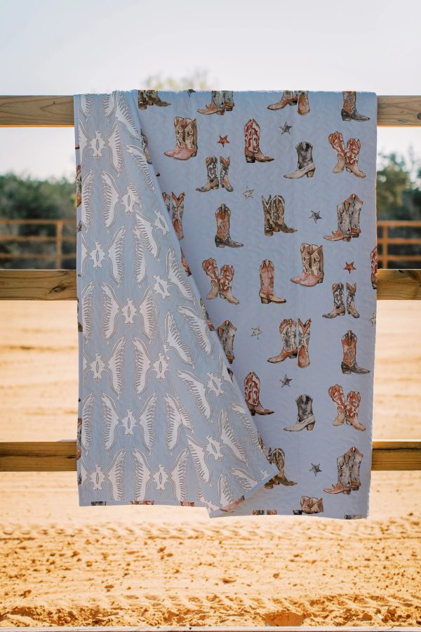 Thunderbird Boots Blue Quilt
