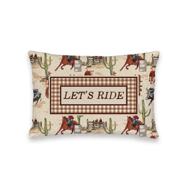 "Let's Ride" Quilted Mini Pillow 8" X 12"
