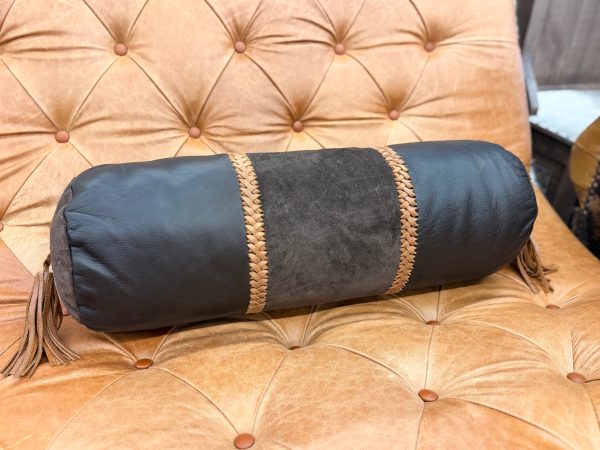 Leather & Tassel Lumbar Pillow